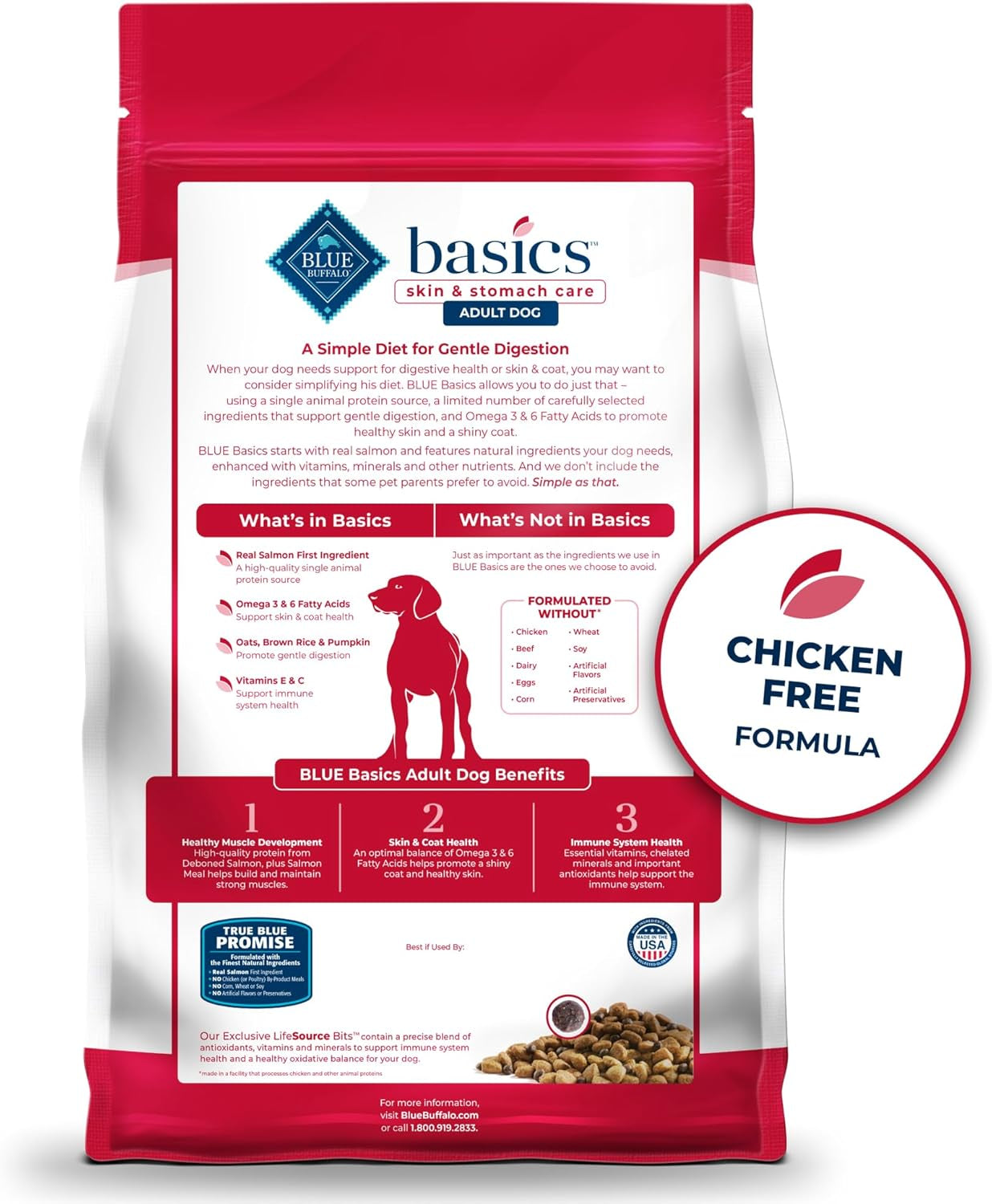 Basics Grain-Free Adult Dog Food, Limited Ingredient Salmon Recipe, 22 lb Bag