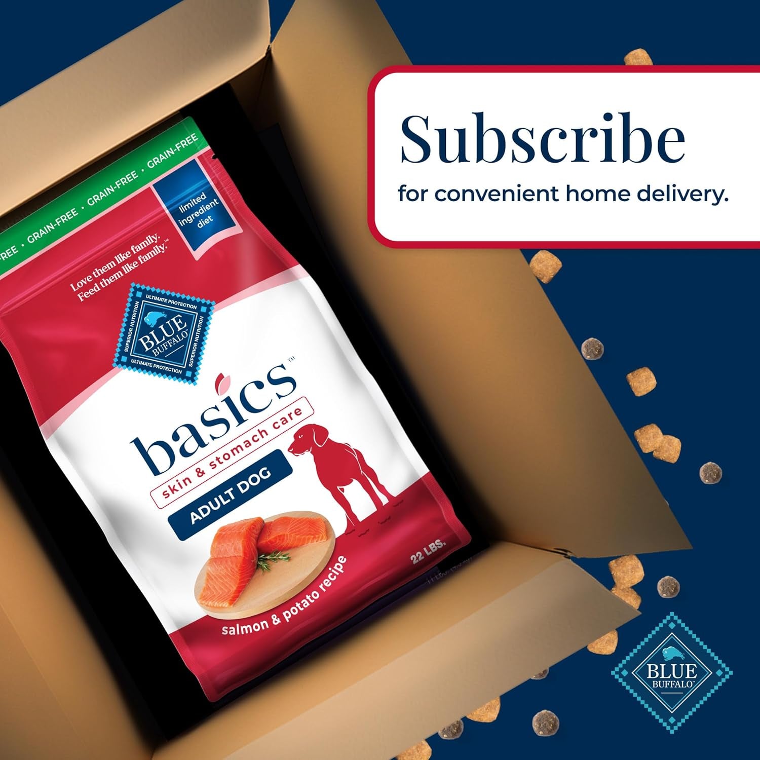 Basics Grain-Free Adult Dog Food, Limited Ingredient Salmon Recipe, 22 lb Bag